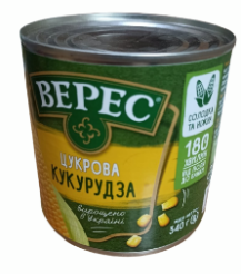 Кукурудза цукрова, консервована ВЕРЕС, 340г